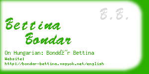 bettina bondar business card